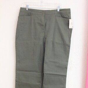 #483 NWT Dressbarn Green Grey Dress Pants Size 14